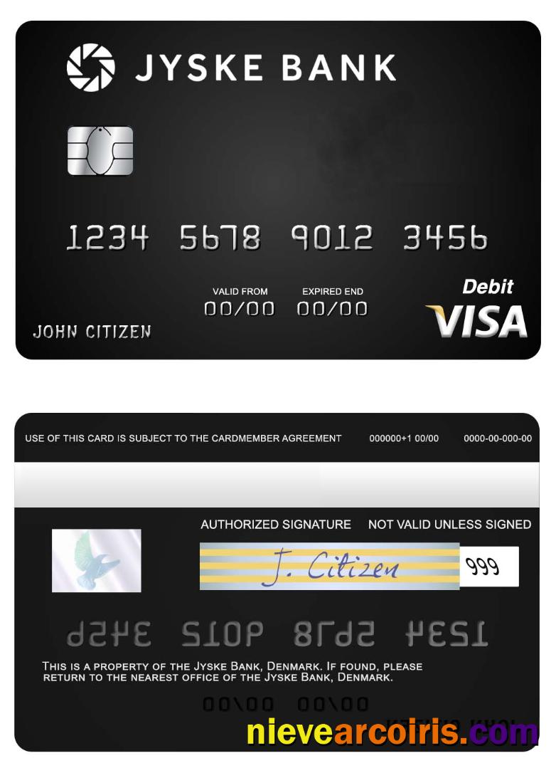 Denmark Jyske Bank visa debit card